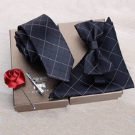 [Men's Bow Tie] [Bow Tie] Gift Box Tie Bow Tie Three-Piece Set Men's Formal Business Casual Wedding 