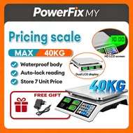 40kg Price Computing Scale Rechargeable Digital Penimbang Harga Pasar LCD Commercial Weight Timbang称