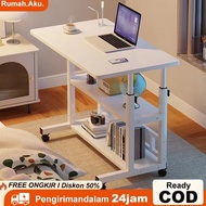 RA Adjustable Folding Laptop Table with Wheels Portable Study Table Laptop Table with Wheels Adjusta