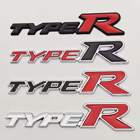 3D Metal Car Styling Type R Logo Rear Trunk Sticker Badge Emblem Decal For Honda Civic TYPE R CRV HR