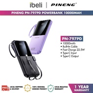 Pineng PowerBank 22.5W Fast Charge | Built-in Cable Type-C & Fruit | PN-797PD 10KmAh | PN-798PD 20Km