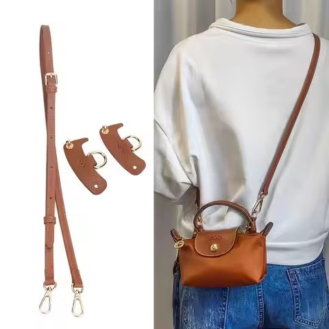 Bag Strap Bag Transformation Accessories For Longchamp Mini Bag Genuine Leather Shoulder Strap Cross