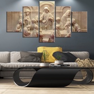 5pieces Jesus Christ Poster Last Supper Canvas Oil Painting Christian Mural Picture Wall Art Living 