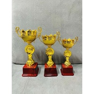 Universal Cup Plastic Gold Trophy Set Of 3 Height:28cm/25cm/22cm( H24-805 )( Customize Available )