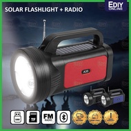 【NEW】RECHARGEABLE SOLAR PANEL With TORCH LIGHT FUNCTION EMERGENCY FM RADIO SPEAKER BLUETOOTH WIRELES