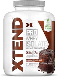 XTEND Pro Protein Powder Chocolate Lava Cake | 100% Whey Protein Isolate | Keto Friendly + 7g BCAAs with Natural Flavors | Gluten Free Low Fat Post Workout Drink | 5lbs