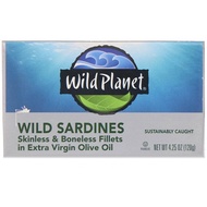 Wild Planet, Wild Sardines Skinless &amp; Boneless Fillets In Extra Virgin Olive Oil, 4.25 oz (120 g)