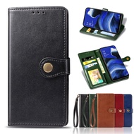 Solid Flip Phone Case Samsung Galaxy A82 A73 A72 A71 A70 A70S A54 A53 A52 A51 5G Retro Leather Wallet Stand Casing Protective Cover
