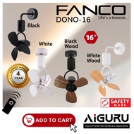 FANCO DONO 16" DC Motor Corner Fan | Ceiling & Wall Mount + Remote Control