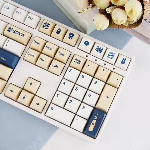 USLION 134Keys Soy Milk Theme Keycaps PBT Dye Sublimation XDA Height Profile For Mechanical Gaming K