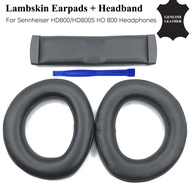 Lambskin Earpads+ Headband for Sennheiser HD800/HD800S HD 800 Headphones. sheepskin Ear Pads with No