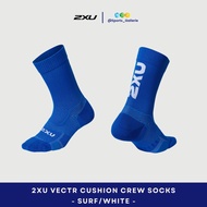 2XU Vectr Light Cushion Crew Socks Surf/ White