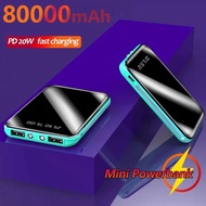 wlk Mini Power Bank 80000mAh Portable External Battery Digital Display One-way Quick Charger Mobile Phone Charger LED Illuminator Power Banks