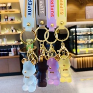 Cute Transparent BearBrick Crystal BearBrick Key Chain