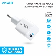 Adaptor Anker Wall Charger Type C 20W PD iPhone Android PowerPort III Nano / Cube