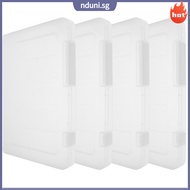 4Pcs A4 Document Storage Boxes Plastic Portable Case White for Scrapbook Files  nduni