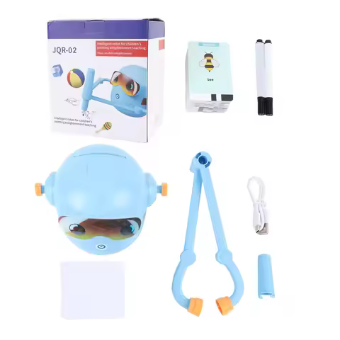 Kids Drawing Robot Interactive Educational Auto Drawing Robot with 100 Cards for Boys Girls Preschoo