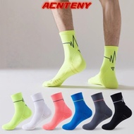 ACNTENY Cycling Socks, Professional Breathable Mountain Bike Sock,  Striped Moisture-Wicking Footbal