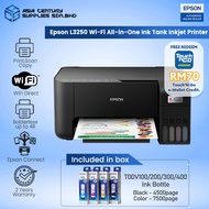 Epson Eco Tank L3250 L3256 All In One Wireless A4 Ink Tank Color Printer / Print Scan Copy WiFi / Ep