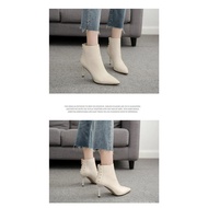 Boots Female Autumn and Winter2021New Pointed Stiletto Heel High Heels Fashion Stud Martin Boots Ankle Boots Thin Fashion Boots【3Month7Day After】