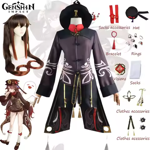 Hu Tao Cosplay Costume Genshin Impact Chinese Style Outfits Hat Halloween Costume Party Uniform Full
