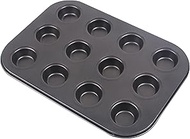 YIKANGHENG Carbon Steel Non Stick Coating Muffin Pan, 1 Pack 10.5 Inch x 7.2 Inch 12 Cup Cupcake for