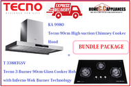 TECNO HOOD AND HOB FOR BUNDLE PACKAGE ( KA 9980 &amp; T 3388TGSV ) / FREE EXPRESS DELIVERY