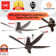 KDK K15YX-QBR /K15YX-RBR 5 BLADES REMOTE CONTROL CEILING FAN. DC MOTOR (150CM/60"). KIPAS CEILING KDK SIRIM. 1 YEAR GENERAL WARRANTY (READY STOCK)