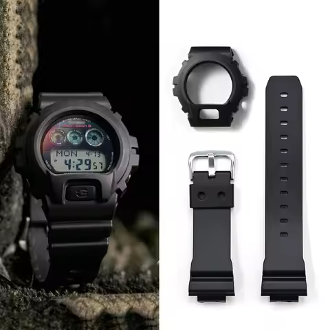 Resin Watch Strap and Case for Casio G-SHOCK DW6900 DW6600 DW3230 Watchband Sport Men TPU Soft Brace