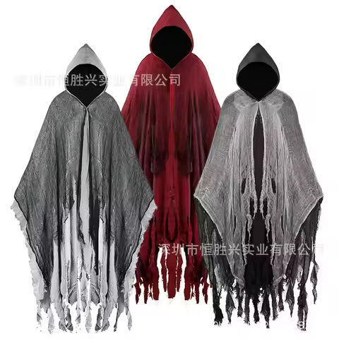 Grim Reaper Costume Cloak with Hood Dune Costume Medieval Renaissance Cloak Halloween Witch Wizard V