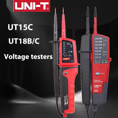 UNI-T Voltage Testers Phase Sequence Continuity Voltage Detector LCD Display Auto Range IP65 Waterpr