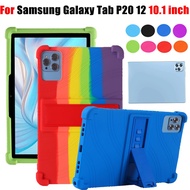 For Samsung Galaxy Tab P20 12 10.1 inch 4-Corner Thicken Upgrade Soft Silicone Drop Resistant Case Galaxy Tab P20 12 10.1 Adjustable Stand Shockproof Tablet Cover