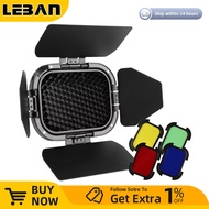 Godox BD-07 BD-07 II Barn Door 4 Color Gel Filters with Detachable Honeycomb Grid for Godox AD200 AD