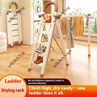 W8ly8ely3.Sg Foldable Ladder Step Clothes Drying Rack Multifunctional Household Step Stool 2/3/4/5/6