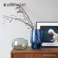 Glass Decorative Vessel Sphere Living Room Home Light Luxury Desktop Best Vase west Flower Arrangeme