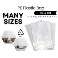 PE Plastic Bag 04/08 2KG Transparent Plastik Nursery Clear4x6/5x8/6x9/7x10/8x12/9x14/10x16/12x18/14x
