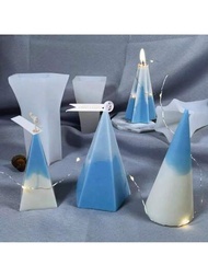 錐形蠟燭矽膠模具，DIY幾何形狀芳香蠟燭、肥皂、樹脂模具