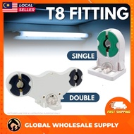 1PC YLI/ VIP T8 Single / Double Led Fitting Holder Tube Holder Lampu Kalimantan Lampu Panjang Fluore