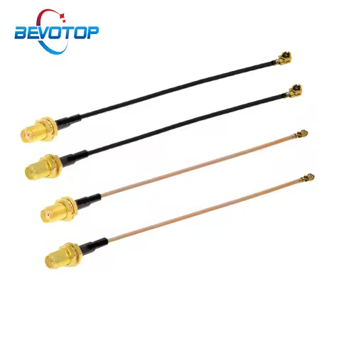 BEVOTOP 2pcs UFL IPX RF1 Female to SMA Male/Female WIFI Antenna RF Cable RF1.13/RF1.37/RG178 Pigtail