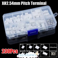 FAYSHOWS 230Pcs Pin Connector, Housing Kit XH2.54 2.54mm Pitch Terminal,  Male And Female 2p 3p 4p 5