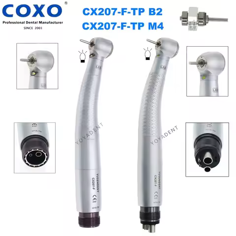 COXO CX207-F Dental LED Handpiece High Speed Handpiece E Generator Air Turbine 2/4 Holes Fit NSK KAV