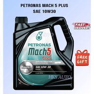 100% original Petronas Mach 5 PLUS 10W-30 10W30 SN/CF Engine Oil 3L - Minyak Hitam 3Litres