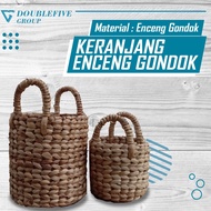 Woven Water Hyacinth Basket contains 2