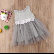 rok tutu dress anak perempuan 3 sampai 5 tahun abu abu silver kondang