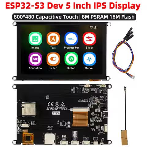 ESP32S3 5 Inch IPS 800*480 HD Capacitive Touch LCD Display 8M PSRAM 16M FLASH Development Board WIFI