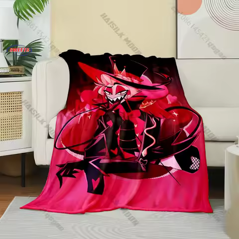 Classic L-Luc1fer M0rningstar H-Hazbin Hotel Printed Blanket, Home Sofa Chairs Bed Decor Blanket Gif
