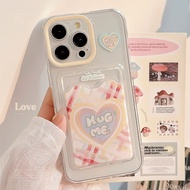 Rainbow Oil Painting Love Heart Card Holder Suitable for Apple 16 Phone Case iphone14promax Small Fr