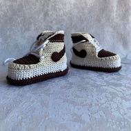 Nike Jordans Baby Booties Sneakers Jordan 1 Crochet Crochet Shoe Shower