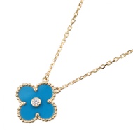 [Pre-owned] Van Cleef & Arpels Vintage Alhambra Necklace, 1PD Blue Agate Necklace, Neck Circumferenc