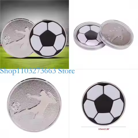 R6FE Football Referee Coin Double-Sided Referee Side Toss Coin Professional Soccer Pick Side Toss Co